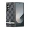 Husa piele Samsung Galaxy Z Fold6 DKNY Leather Chequered Pattern Printed Stripes, negru, DKHCZFD6PCPTSSKZ