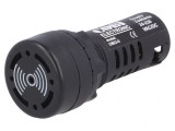 Semnalizator Acustic 22mm Negru IP54