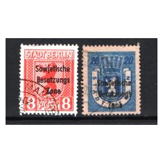 GERMANIA (ZONA ALIATA-SOVIETICA) 1948 – LEU, STAMPILATE CU SUPRATIPAR, F121