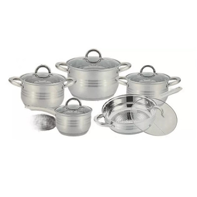 Set 5 oale inox cu capac Kitchen Pro, 7 straturi, compatibil cu toate sursele de caldura foto