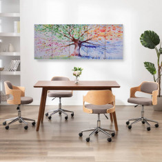 Set tablouri din panza, copac in ploaie, multicolor, 200x80 cm foto