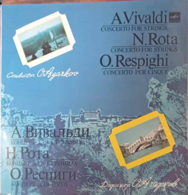 Disc vinil, LP. CONCERTOS-A. Vivaldi, N. Rota, O. Respighi Chamber Orchestra Of The Gnessin Pedagogical Institut foto