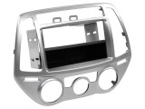 Cadru radio argintie 2 DIN pentru Hyundai i20 (2012-2014)