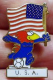 I.345 INSIGNA OFICIALA PIN USA CM FOTBAL FRANCE 98