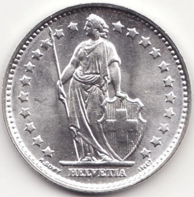 Moneda Elvetia - 1 Franc 1967 - B - Argint foto