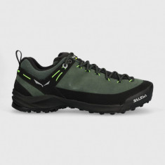 Salewa pantofi Wildfire Leather barbati, culoarea verde