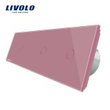 Cumpara ieftin Intrerupator triplu touch Livolo din sticla roz, elegant si rezistent