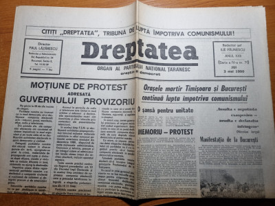 dreptatea 3 mai 1990-bucuresti, timisoara continua lupta impotriva comunismului foto