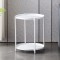 Masuta de cafea rotunda, din metal, cu 2 nivele, dimensiuni 42 x 52 cm, structura solida, tava detasabila, Greutate maxima suportata 20 kg, alb