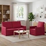 Cumpara ieftin Set de canapea 2 pcs Rosu Vin Catifea