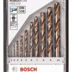 Set Robust Line burghie pentru metal HSS-Co 1; 2; 3; 4; 5; 6; 7; 8; 9; 10mm set 10 buc. - 3165140517058