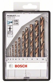 Set Robust Line burghie pentru metal HSS-Co 1; 2; 3; 4; 5; 6; 7; 8; 9; 10mm set 10 buc. - 3165140517058 foto