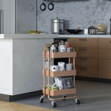 Carucior servire Pyhanta 78,5x46x35cm maro deschis [en.casa] HausGarden Leisure, [en.casa]