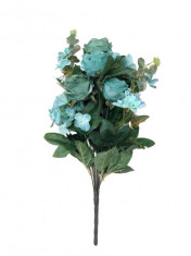 Flori artificiale decorative, trandafiri, albastru, 55 cm foto