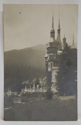 CASTELUL PELES , VEDERE SPRE TERASA , FOTOGRAFIE FORMAT CARTE POSTALA , 1918 foto
