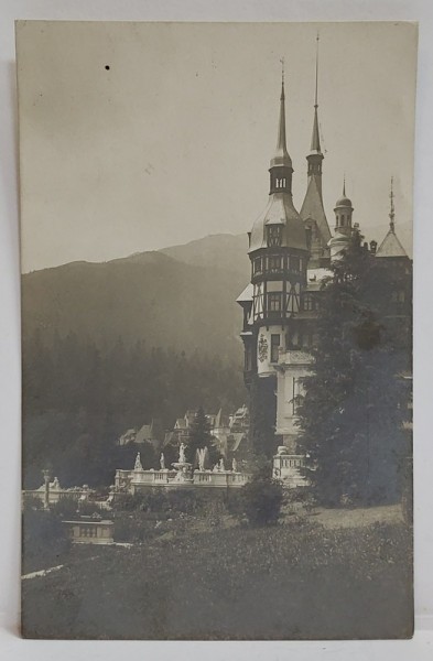 CASTELUL PELES , VEDERE SPRE TERASA , FOTOGRAFIE FORMAT CARTE POSTALA , 1918
