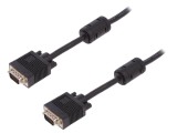 Cablu D-Sub 15pin HD negru 5m cu mufe pe ambele părţi