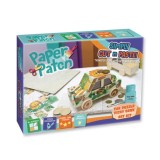 Set creativ DIY tehnica servetelului Pusculita masinuta puzzle 3D cu accesorii incluse,+7 ani