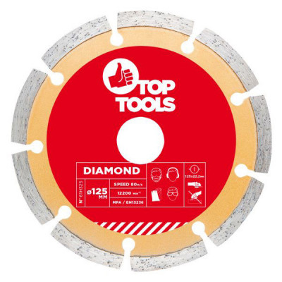 Disc diamantat 125x22,2mm segmentat TOP TOOLS 61H325 HardWork ToolsRange foto