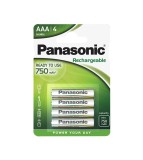 Set 4 Baterii Reincarcabile Panasonic AAA HR03 750mAh NiMH 1.2V