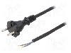 Cablu alimentare AC, 5m, 2 fire, culoare negru, cabluri, CEE 7/17 (C) mufa, PLASTROL - W-97259