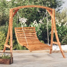 vidaXL Balansoar pat, 115x147x46 cm, lemn masiv curbat cu finisaj tec 313939