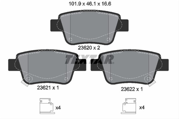 Set placute frana TEXTAR 2362002