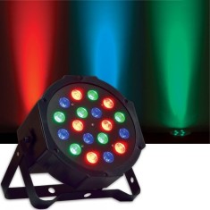 Proiector Lumini Par 18 LEDuri 1W RGB Intrare si Iesire DMX foto