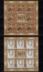 ✅ RO 2019 ,LP 2232 ,&quot;Sfintele Pasti 2019&quot;- mcoli 8 marci+1 vinieta +tabs,MNH