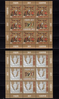 RO 2019 ,LP 2232 ,&amp;quot;Sfintele Pasti 2019&amp;quot;- mcoli 8 marci+1 vinieta +tabs,MNH foto