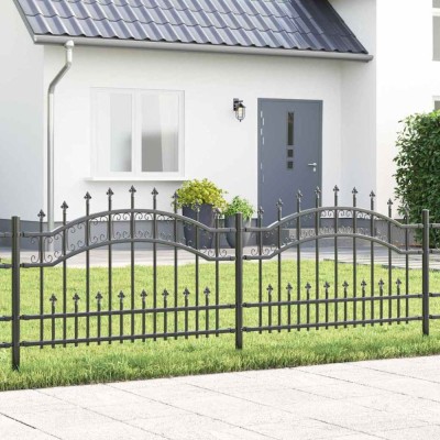vidaXL Gard de Grădină Gri 115 cm Oțel vopsit &amp;icirc;n pulbere 42003963 foto