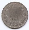 Romania 1 Leu 1873 - Carol I, Argint 5 g/835, 23 mm, KM-10