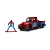 Jada Marvel set Masinuta metalica Ford Pick up scara 1:32 si figurina metalica Spider Man, Jada Toys