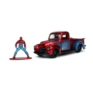 Jada Marvel set Masinuta metalica Ford Pick up scara 1:32 si figurina metalica Spider Man foto