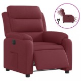 Cumpara ieftin Fotoliu rabatabil electric, rosu vin, material textil