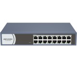 Switch Hikvision DS-3E0116R-O: 16 10 100 Mbps RJ45 Port, tensiune alimentare 220 VAC, 50 60 Hz, dimensiuni: 257..0 mm 44.5 mm 175.8 mm, greutate: 1.1k