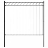 VidaXL Gard de grădină, negru, 1,7 x 1,5 m, oțel