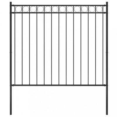 vidaXL Gard de grădină, negru, 1,7 x 1,5 m, oțel foto