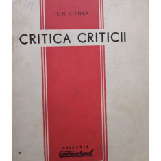 Ion Vitner - Critica criticii