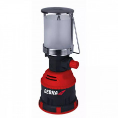 Lampa cu gaz camping, turistica, Dedra, inox, aprindere piezo-electrica, 80 W