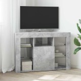 vidaXL Șifonier LED pentru TV colțar Gri din beton 103 x 40 x 68 cm 889788