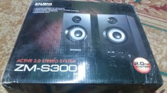 BOXE PC ZALMAN STEREO 20 WATI RMS CU MUFA JACK NOI foto