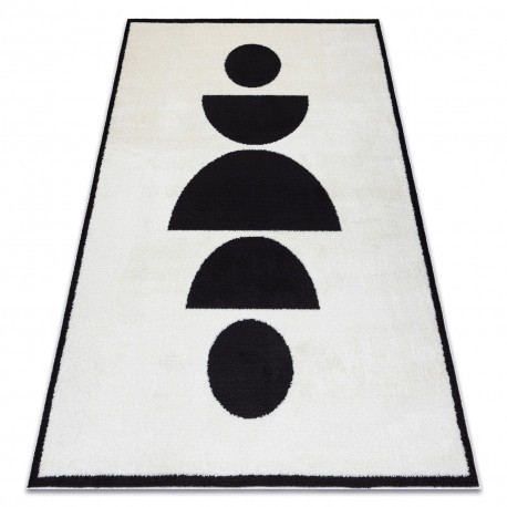 Modern covor SAMPLE Le Monde B8598A geometric crem / negru, 160x230 cm