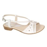 Sandale Dama Piele Naturala Albe Ciucaleti ROVI Design S36A, Lucrate Manual, Fabricate Romania, Comode Usoare, Marimi 35-40