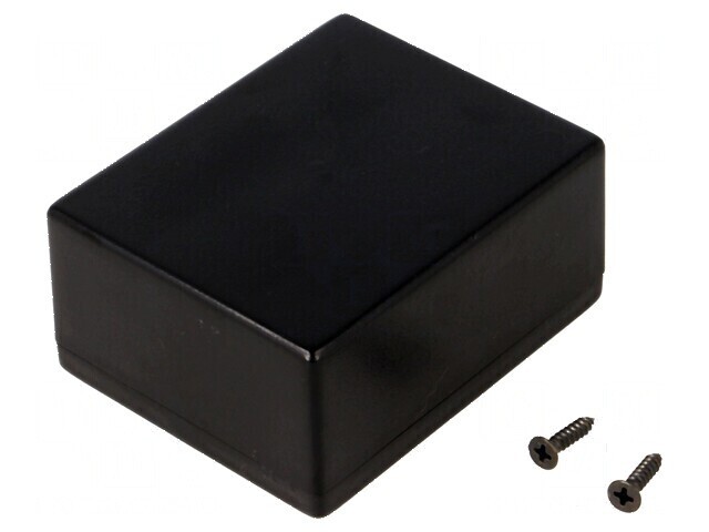 Carcasă universală ABS neagră 55mm x 68mm x 32mm cu șurub x2