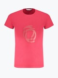 Cumpara ieftin Tricou barbati cu imprimeu cu logo si decolteu la baza gatului, Rosu, S