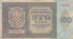 CROATIA 100 kuna 1941 VF-/VF!!! foto