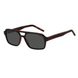 Hugo Boss Ochelari de soare pentru bărbați cu ramă neagră din plastic și lentilă neagră HG 1241/S OIT/IR