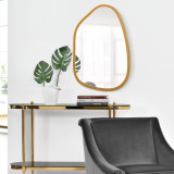 Oglinda de perete, en.casa, Filiano, 80 x 58 cm, MDF, auriu, asimetrica HausGarden Leisure, [en.casa]