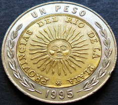 Moneda bimetal 1 PESO - ARGENTINA, anul 1995 * cod 2766 = excelenta foto